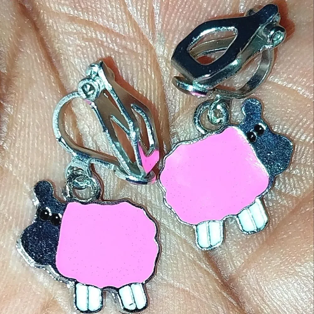 Pink Super Cute Kid's Fashion Clip-on Earrings